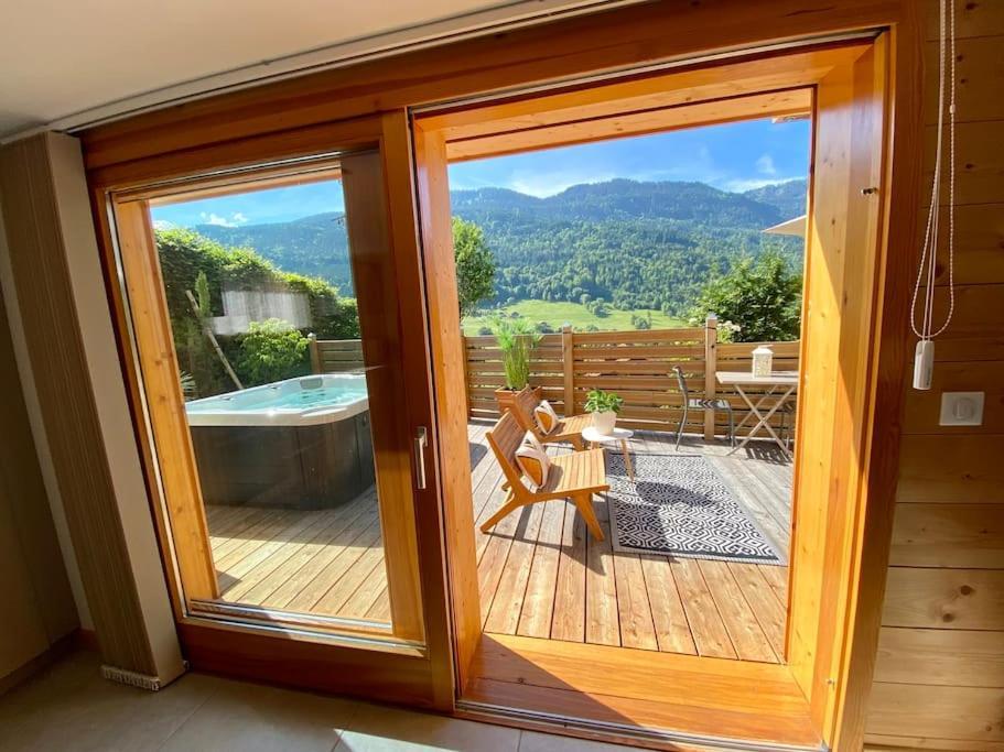 Androsace Appartement Dans Chalet Bois Avec Jacuzzi Privatif Terrasse Et Vue Montagne Les Villards-sur-Thônes Εξωτερικό φωτογραφία